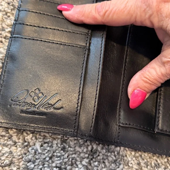 Patricia Nash Studded Black Leather Wallet - Picture 3 of 5